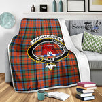 Scotstee Shop Tartan Plaid Blanket MacNaughton Ancient Clan Crest Badge Scottish Tartan Plaid Sherpa Blanket