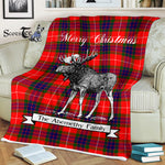 Scotstee Shop - Scotstee Shop Tartan Plaid Fleece Blankets With Moose Clan Abernethy Tartan Plaid Christmas Blanket