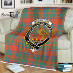 Scotstee Shop - Scotstee Shop Tartan Plaid Fleece Blankets MacKintosh Ancient Clan Crest Badge Tartan Fleece Blanket Scottish