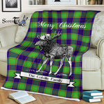 Scotstee Shop - Scotstee Shop Tartan Plaid Fleece Blankets With Moose Clan Colville Tartan Plaid Christmas Blanket