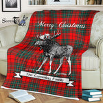 Scotstee Shop - Scotstee Shop Tartan Plaid Fleece Blankets With Moose Clan Cumming Tartan Plaid Christmas Blanket