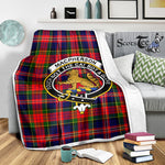 Scotstee Shop Tartan Plaid Blanket MacPherson Modern Clan Crest Badge Scottish Tartan Plaid Sherpa Blanket