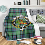 Scotstee Shop Tartan Plaid Blanket MacThomas Ancient Clan Crest Badge Scottish Tartan Plaid Sherpa Blanket