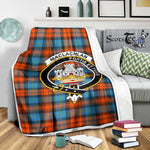 Scotstee Shop Tartan Plaid Blanket MacLachlan Ancient Clan Crest Badge Scottish Tartan Plaid Sherpa Blanket