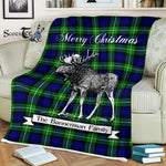 Scotstee Shop - Scotstee Shop Tartan Plaid Fleece Blankets With Moose Clan Bannerman Tartan Plaid Christmas Blanket