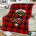 Scotstee Shop - Scotstee Shop Tartan Plaid Fleece Blankets MacLeod Of Raasay Clan Crest Badge Tartan Fleece Blanket Scottish