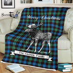 Scotstee Shop - Scotstee Shop Tartan Plaid Fleece Blankets With Moose Clan Guthrie Modern Tartan Plaid Christmas Blanket