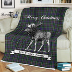 Scotstee Shop - Scotstee Shop Tartan Plaid Fleece Blankets With Moose Clan Forbes of Druinnor Tartan Plaid Christmas Blanket