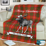 Scotstee Shop - Scotstee Shop Tartan Plaid Fleece Blankets With Moose Clan Bruce Tartan Plaid Christmas Blanket