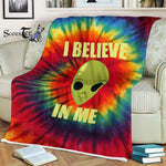 Scotstee Shop - Scotstee Shop Blanket Alien I Believe In Me Rainbow Hippie Fleece Blanket