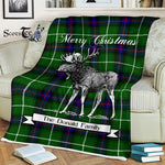 Scotstee Shop - Scotstee Shop Tartan Plaid Fleece Blankets With Moose Clan Donald MacDonald Tartan Plaid Christmas Blanket