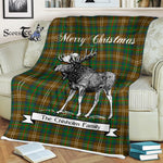 Scotstee Shop - Scotstee Shop Tartan Plaid Fleece Blankets With Moose Clan Chisholm Hunting Tartan Plaid Christmas Blanket