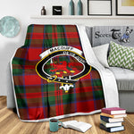 Scotstee Shop Tartan Plaid Blanket MacDuff Clan Crest Badge Scottish Tartan Plaid Sherpa Blanket