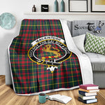 Scotstee Shop Tartan Plaid Blanket MacKintosh Hunting Modern Clan Crest Badge Scottish Tartan Plaid Sherpa Blanket