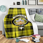 Scotstee Shop Tartan Plaid Blanket MacLachlan Clan Crest Badge Scottish Tartan Plaid Sherpa Blanket