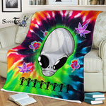 Scotstee Shop - Scotstee Shop Blanket Alien Grey Rainbow Hippie Fleece Blanket