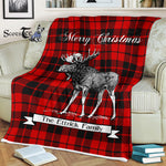 Scotstee Shop - Scotstee Shop Tartan Plaid Fleece Blankets With Moose Clan Ettrick Tartan Plaid Christmas Blanket