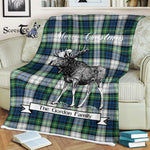 Scotstee Shop - Scotstee Shop Tartan Plaid Fleece Blankets With Moose Clan Gordon Dress Ancient Tartan Plaid Christmas Blanket