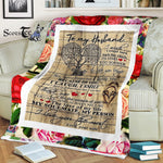 Scotstee Shop - Personalized Gift Letter To My Husband Cute Family Gifts Fleece Blanket