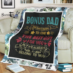 Scotstee Shop - Fleece Blanket - Funny Fathers Day Bonus Dad From Daughter Son Gifts Fleece Blanket