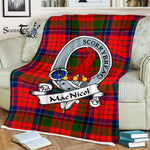Scotstee Shop - Scotstee Shop Tartan Plaid Fleece Blankets MacNicol Clan Badge Tartan Fleece Blanket Scottish