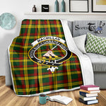 Scotstee Shop Tartan Plaid Blanket MacMillan Clan Crest Badge Scottish Tartan Plaid Sherpa Blanket
