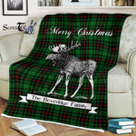 Scotstee Shop - Scotstee Shop Tartan Plaid Fleece Blankets With Moose Clan Beveridge Tartan Plaid Christmas Blanket