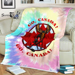 Scotstee Shop - Scotstee Shop Blanket Go,Canada! Tie Dye Rainbow Hippie Fleece Blanket