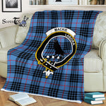 Scotstee Shop - Scotstee Shop Tartan Plaid Fleece Blankets MacKie Ancient Clan Crest Badge Tartan Fleece Blanket Scottish
