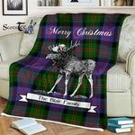 Scotstee Shop - Scotstee Shop Tartan Plaid Fleece Blankets With Moose Clan Blair Tartan Plaid Christmas Blanket