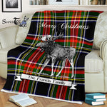Scotstee Shop - Scotstee Shop Tartan Plaid Fleece Blankets With Moose Clan Francis Tartan Plaid Christmas Blanket