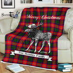 Scotstee Shop - Scotstee Shop Tartan Plaid Fleece Blankets With Moose Clan Belshes Tartan Plaid Christmas Blanket