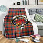 Scotstee Shop Tartan Plaid Blanket MacDuff Ancient Clan Crest Badge Scottish Tartan Plaid Sherpa Blanket