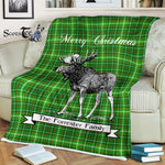 Scotstee Shop - Scotstee Shop Tartan Plaid Fleece Blankets With Moose Clan Forrester Hunting Tartan Plaid Christmas Blanket