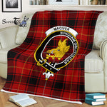 Scotstee Shop - Scotstee Shop Tartan Plaid Fleece Blankets MacIver Clan Crest Badge Tartan Fleece Blanket Scottish