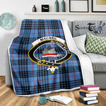Scotstee Shop Tartan Plaid Blanket MacNeill Of Barra Clan Crest Badge Scottish Tartan Plaid Sherpa Blanket