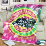 Scotstee Shop - Scotstee Shop Blanket Alien Says I Need Space Tie Dye Rainbow Hippie Fleece Blanket