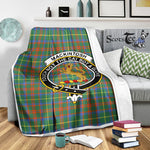 Scotstee Shop Tartan Plaid Blanket MacKintosh Hunting Ancient Clan Crest Badge Scottish Tartan Plaid Sherpa Blanket