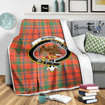 Scotstee Shop Tartan Plaid Blanket Munro Ancient Clan Crest Badge Scottish Tartan Plaid Sherpa Blanket