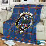 Scotstee Shop - Scotstee Shop Tartan Plaid Fleece Blankets MacLaine Of Loch Blue Clan Crest Badge Tartan Fleece Blanket Scottish