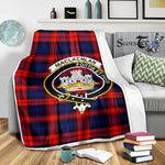 Scotstee Shop Tartan Plaid Blanket MacLachlan Modern Clan Crest Badge Scottish Tartan Plaid Sherpa Blanket