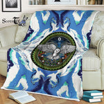 Scotstee Shop - Scotstee Shop Blanket Ayahuasca Owl Bird Hippie Fleece Blanket