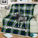 Scotstee Shop - Scotstee Shop Tartan Plaid Fleece Blankets With Moose Clan Blackwatch Dress Modern Tartan Plaid Christmas Blanket
