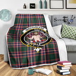 Scotstee Shop Tartan Plaid Blanket MacFarlane Hunting Modern Clan Crest Badge Scottish Tartan Plaid Sherpa Blanket
