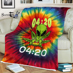 Scotstee Shop - Scotstee Shop Blanket Alien Weed 0420 Leaf Hippie Fleece Blanket