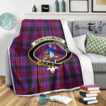 Scotstee Shop Tartan Plaid Blanket Montgomery Modern Clan Crest Badge Scottish Tartan Plaid Sherpa Blanket