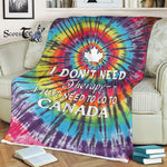 Scotstee Shop - Scotstee Shop Blanket Go To Canada Swirl Tie Dye Cornhole Hippie Rainbow Fleece Blanket