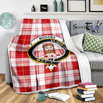 Scotstee Shop Tartan Plaid Blanket MenZies Clan Crest Badge Scottish Tartan Plaid Sherpa Blanket
