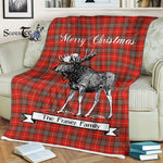 Scotstee Shop - Scotstee Shop Tartan Plaid Fleece Blankets With Moose Clan Fraser Weathered Tartan Plaid Christmas Blanket