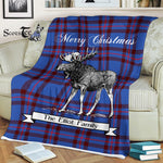 Scotstee Shop - Scotstee Shop Tartan Plaid Fleece Blankets With Moose Clan Elliot Tartan Plaid Christmas Blanket